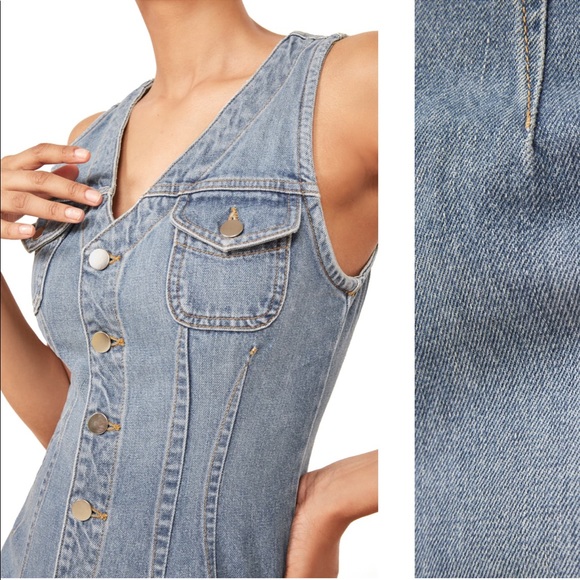NEW • Reformation • Colby Denim Jean Mini Dress 2 - Picture 3 of 7